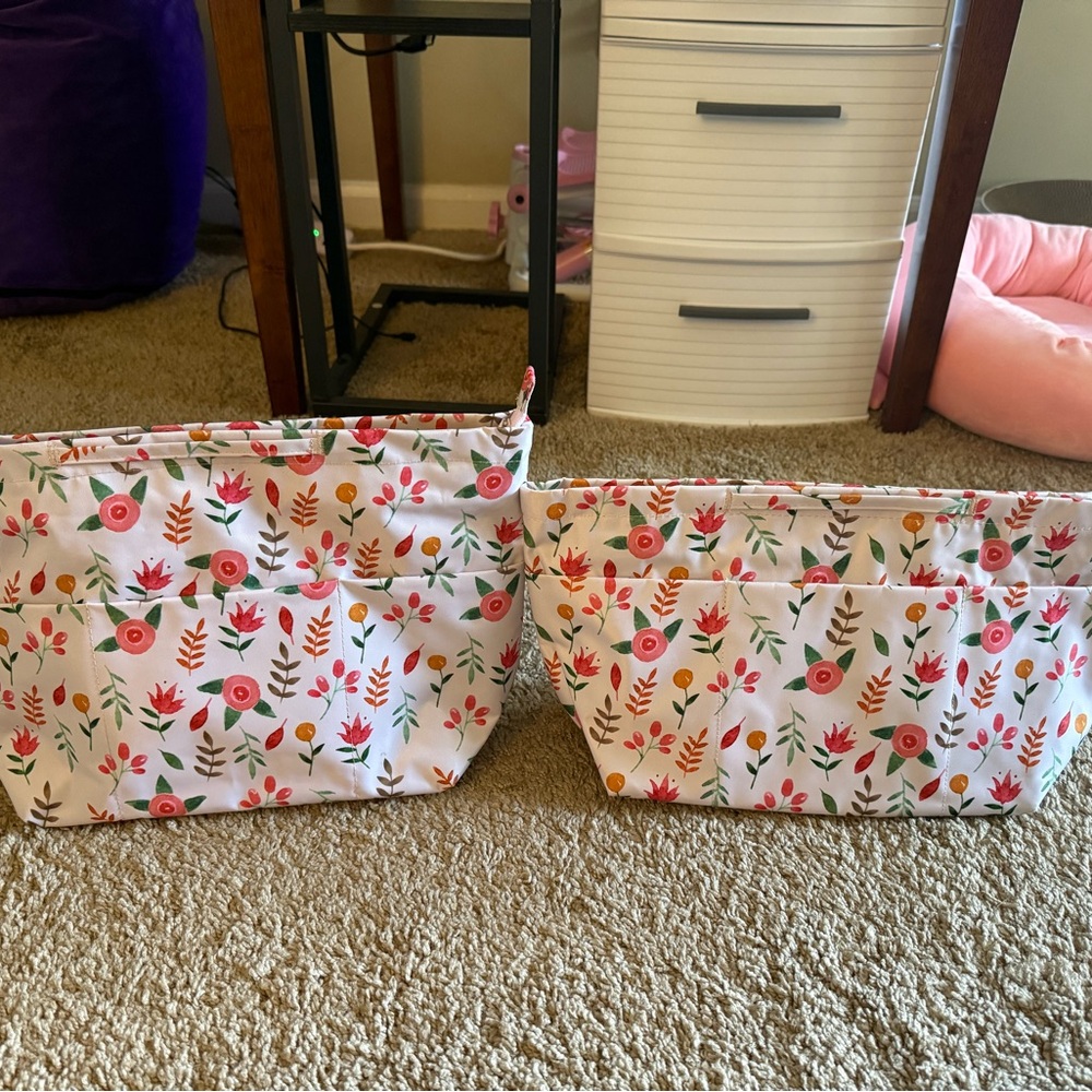Floral Print Tote Bag Organizers